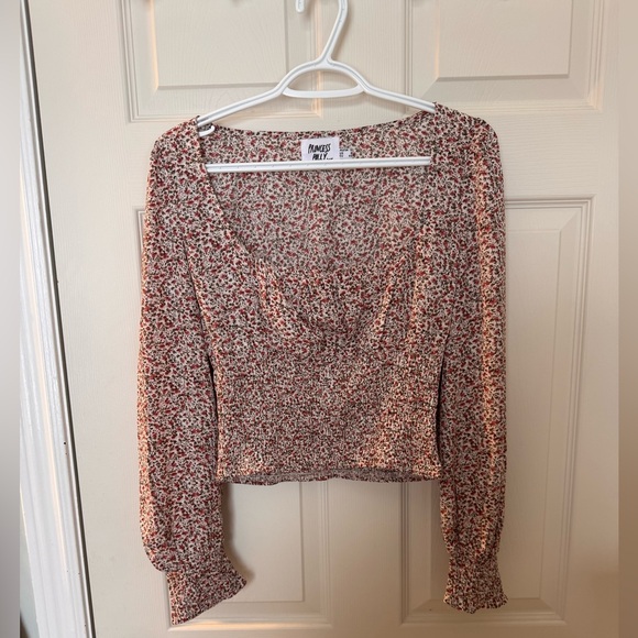 Princess Polly Tops - Princess Polly Red and White Floral Blouse